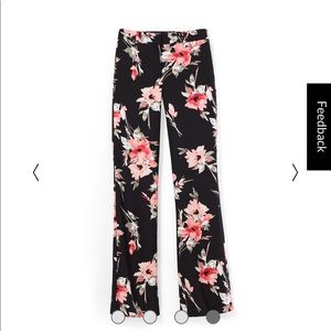 WHBM Pink Floral Palazzo Pants